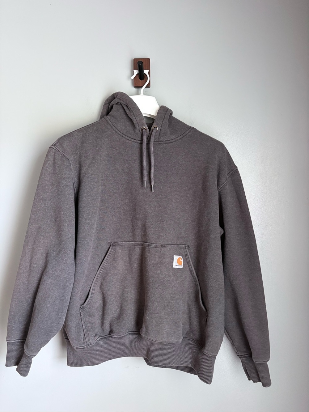 Carhartt Mens K121 Grey Heavyweight Hooded Sweatshirt Original Fit Large